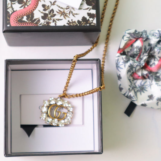 2025 Retro Distressed Crystal Necklace with Diamonds Necklace