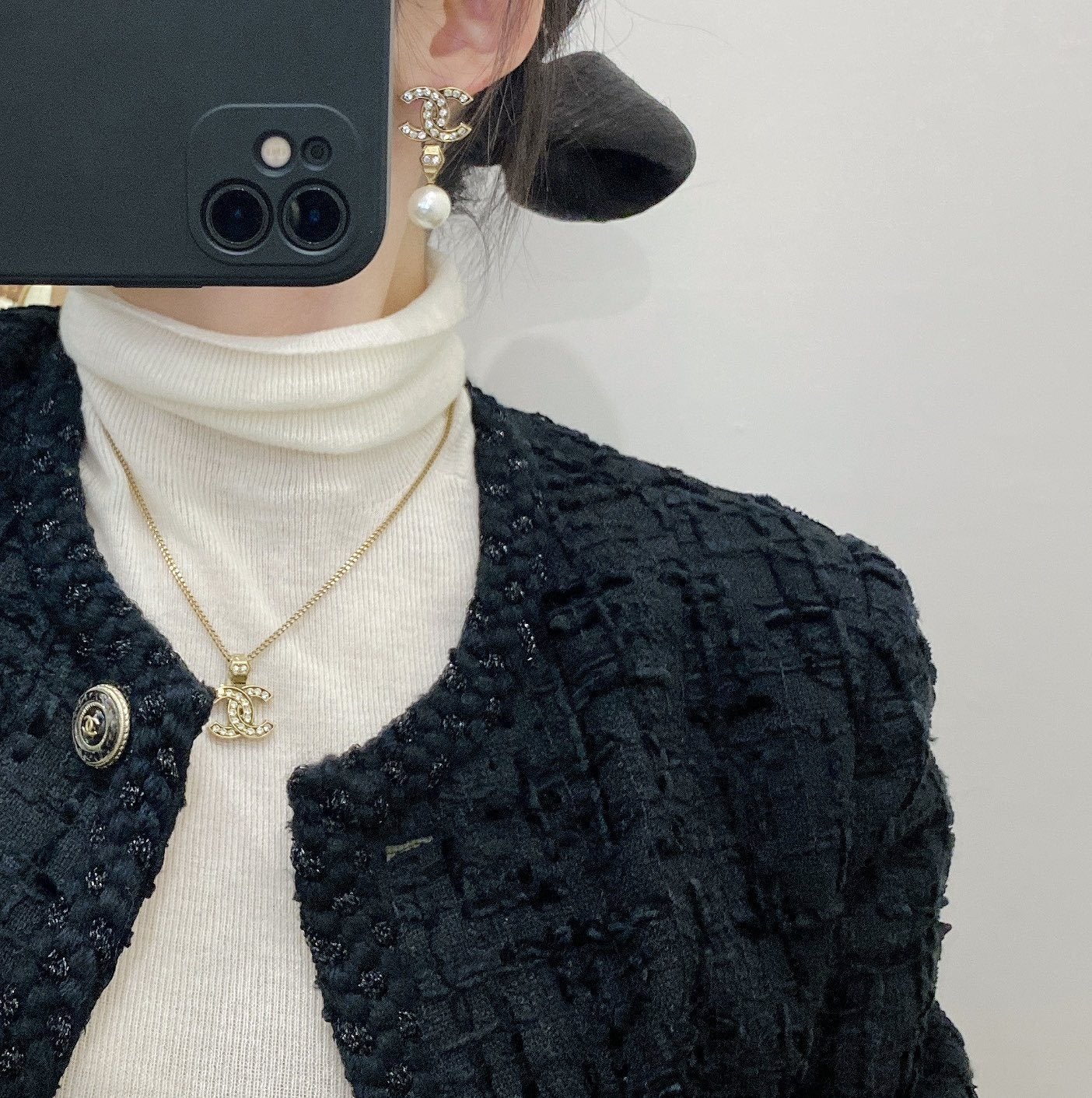 2025 Luxury Double C Pendant Crystal Necklace