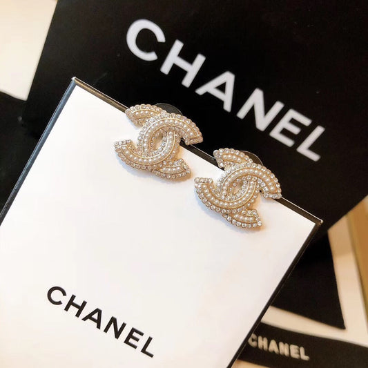 2025 Fashion Pearl Rhinestone Double Stud Earrings