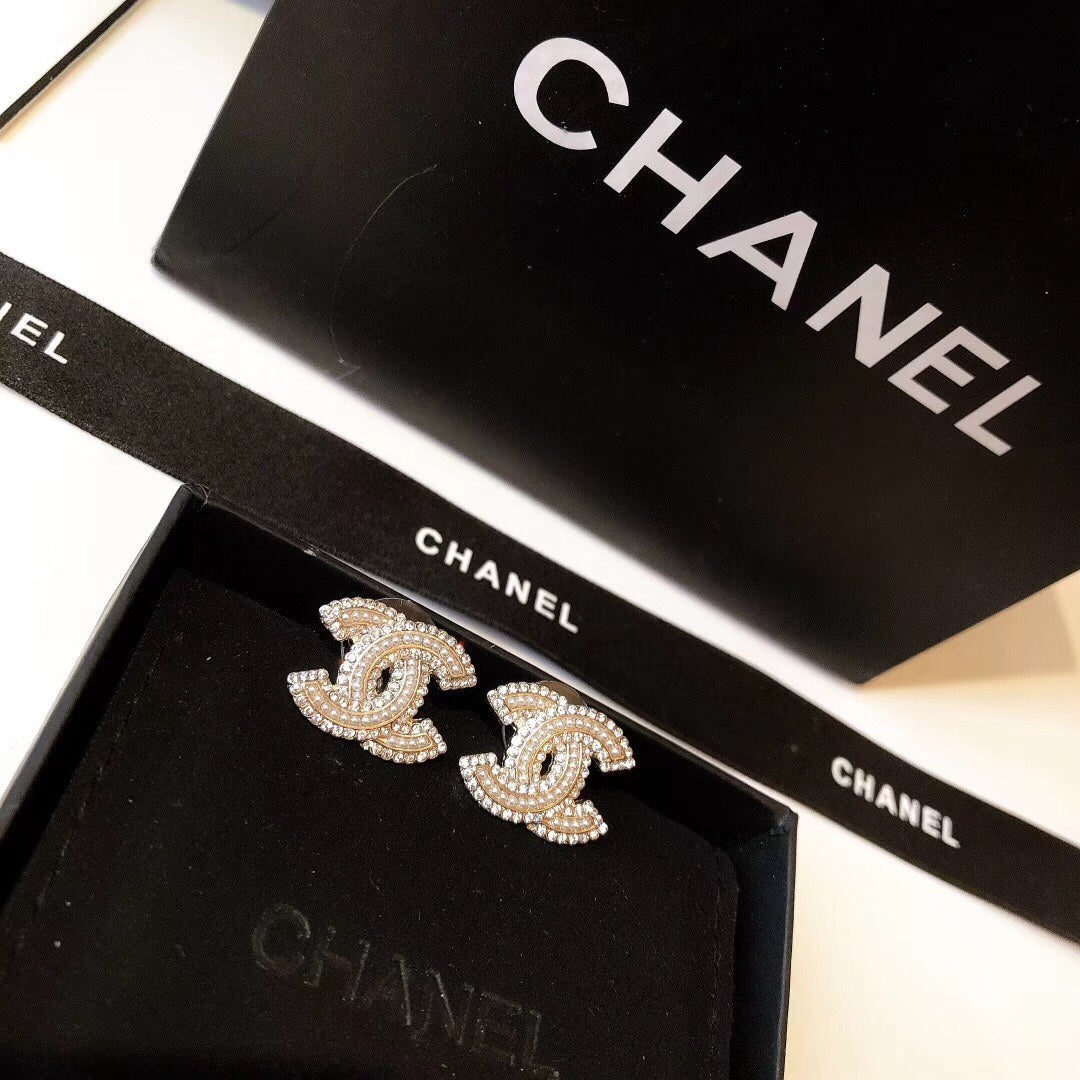 2025 Fashion Pearl Rhinestone Double Stud Earrings