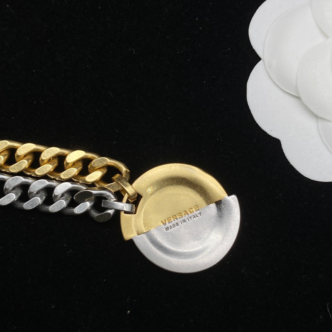 2025 Classic Half Gold Half Silver Lion Head Necklace