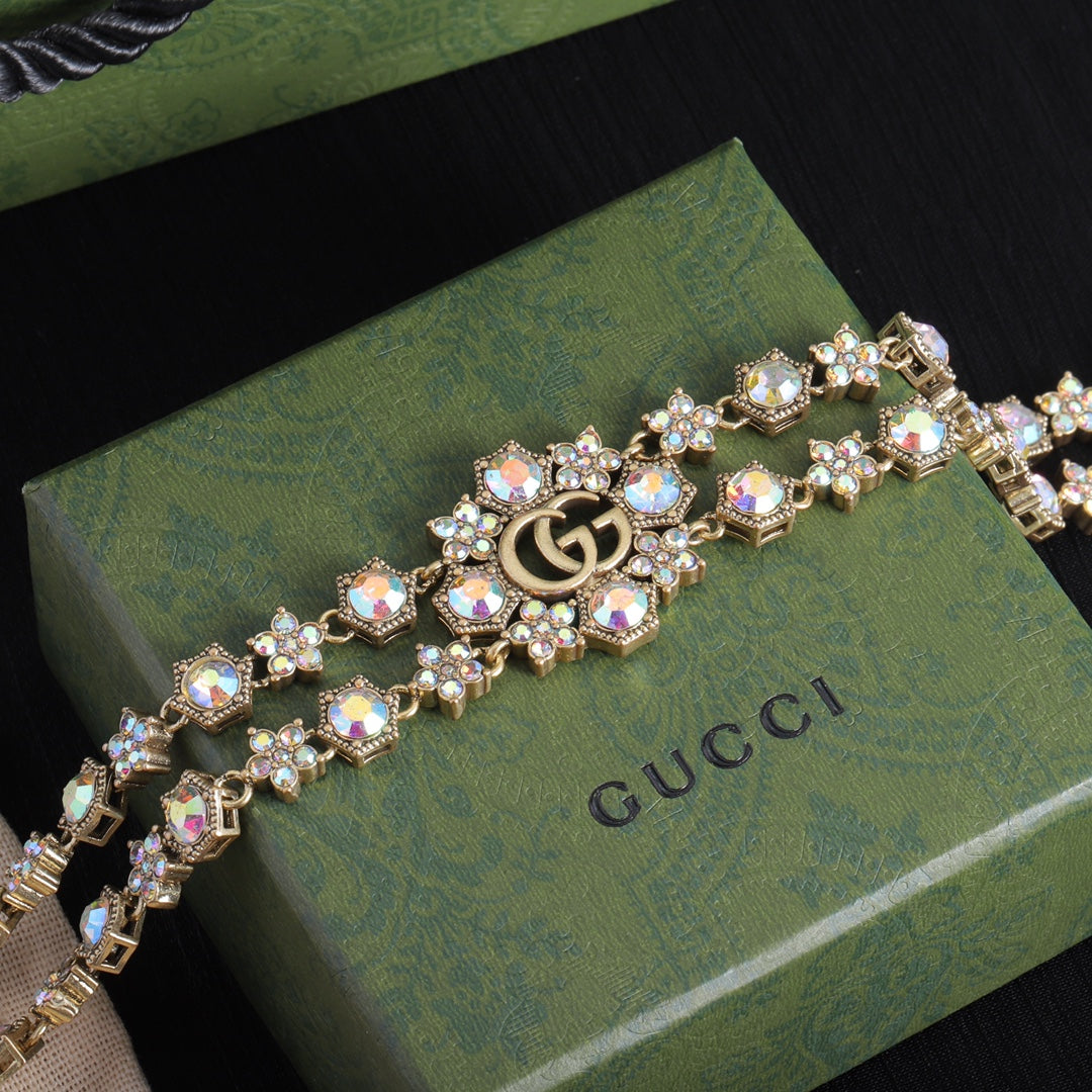 2025 Fashion CC Rhinestone Charm Necklace