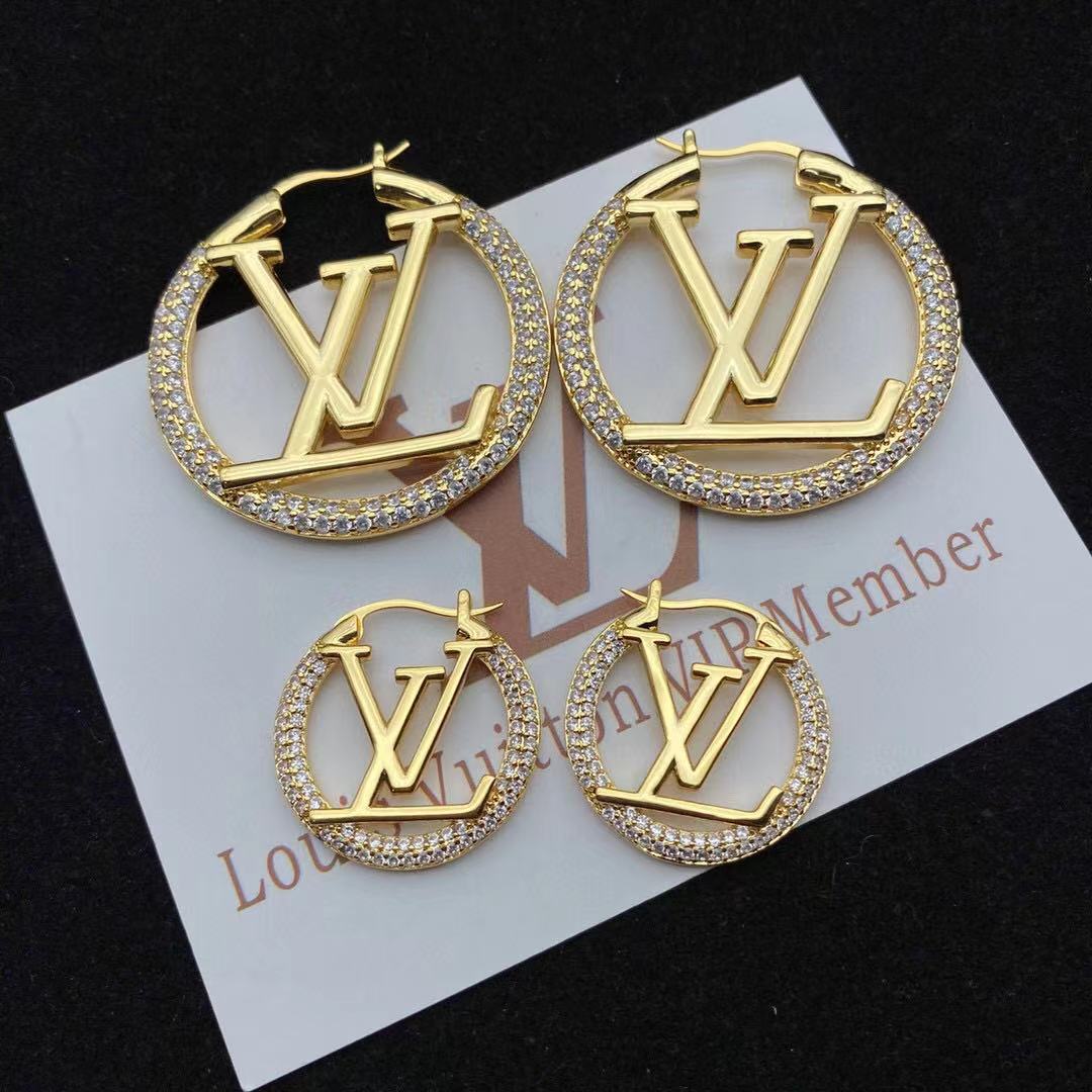 2025 Fashion Alphabet Rhinestone Round Earrings