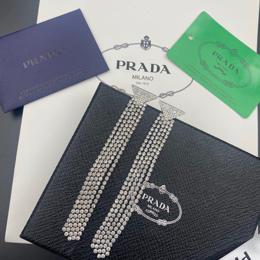 2025 Temperament full diamond tassel earrings