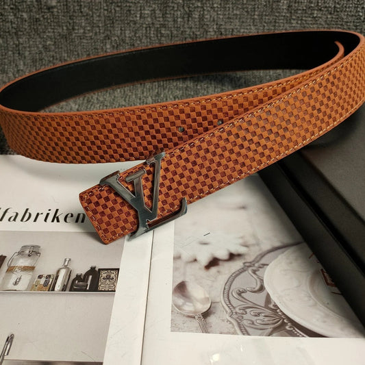 2025 3 Colors Orange Leather Belt