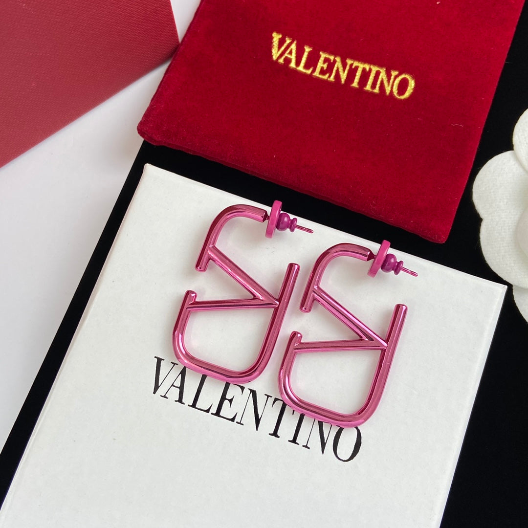 VALENTINO Personalized Pink Logo Earrings