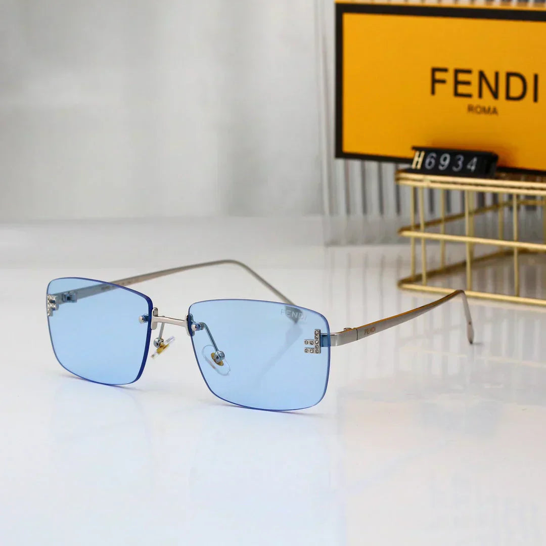 2025 Diamond-studded square frameless sunglasses