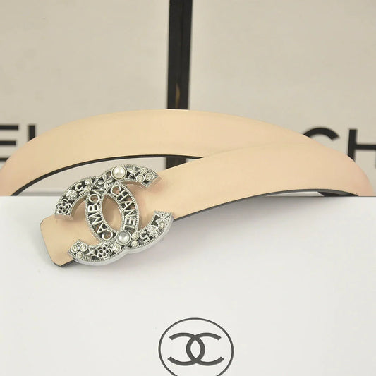 2025 6 color rhinestone pearl letter belt