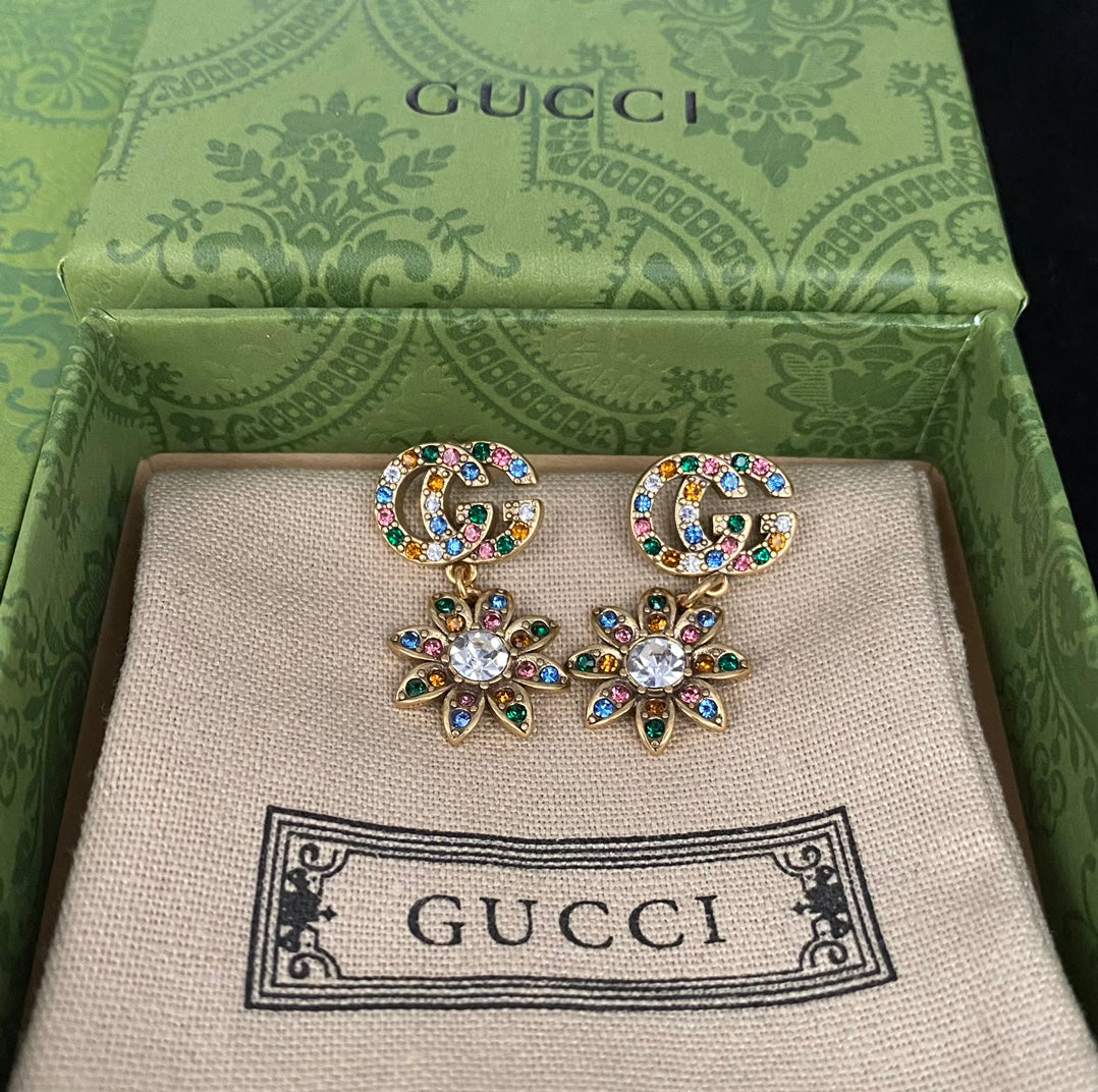 2025 Colored Diamond Sunflower Earrings