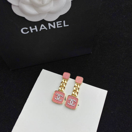 2025 Sparkling Pink Enamel Earrings