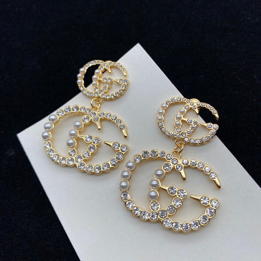 2025 Pearl Diamond Panel Earrings