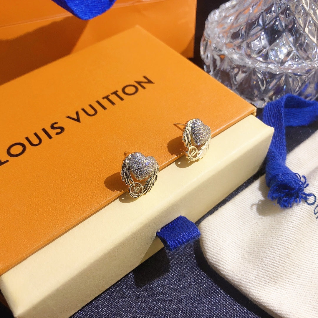 2025 Angel Wings Heart Earrings