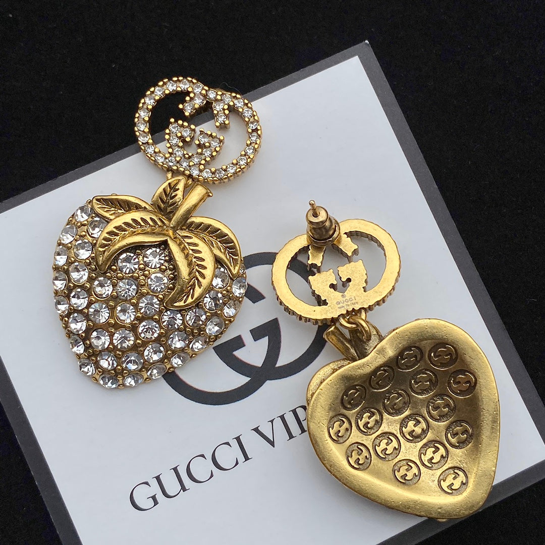 2025 Sparkling Strawberry Diamond Earrings