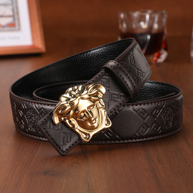 2025 Medusa 3 Colors printed letter leather belt