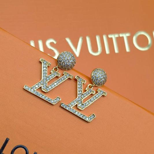 2025 Full Zircon Alphabet Drop Earrings