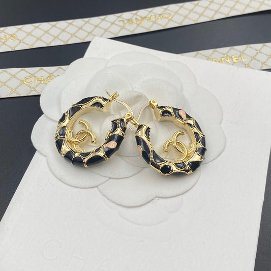 2025 Vintage Black Hoop Earrings