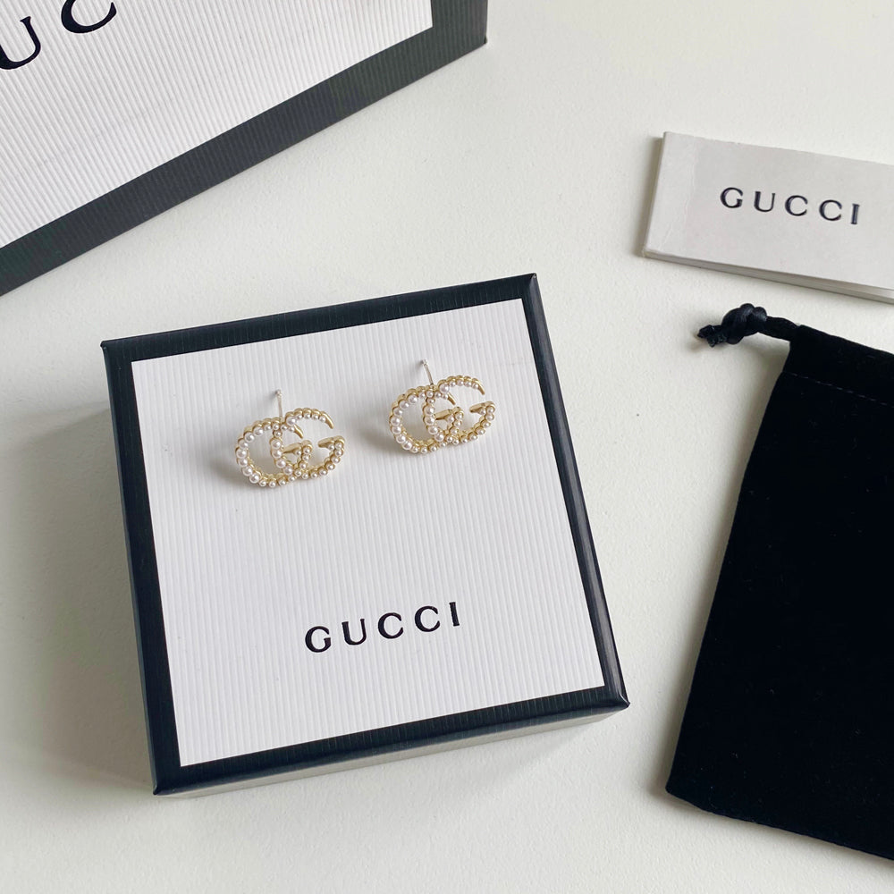 2025 Double G Pearl Stud Earrings