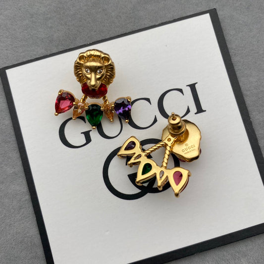 2025 Tiger Head Colored Diamond Earrings