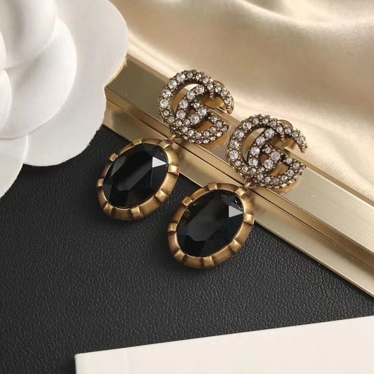 2025 Alphabet crystal earrings