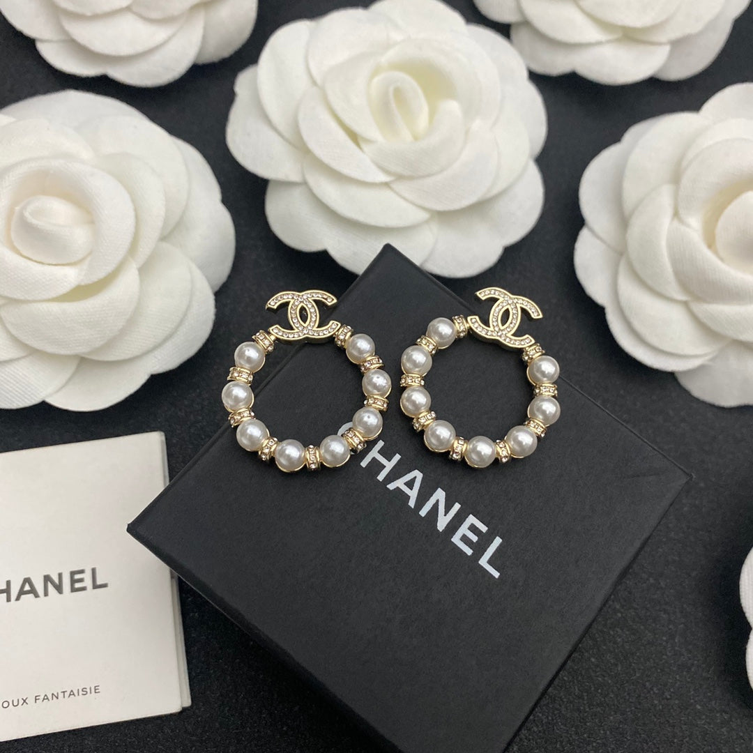 2025 Pearl Hoop Earrings