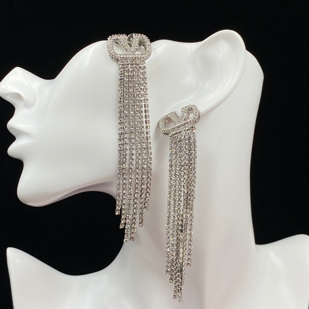 VALENTINO Sparkling Crystal Diamond Earrings