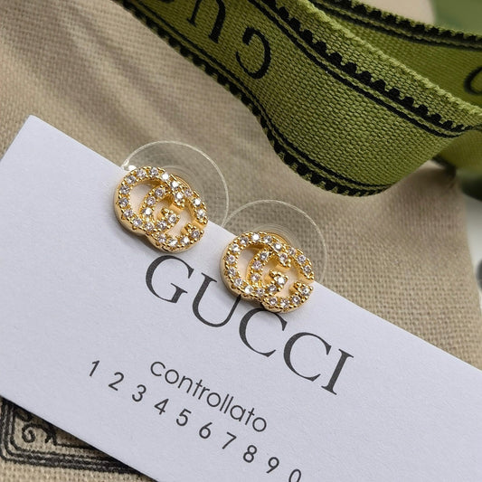 2025 Premium Sparkling Zircon G Stud Earrings