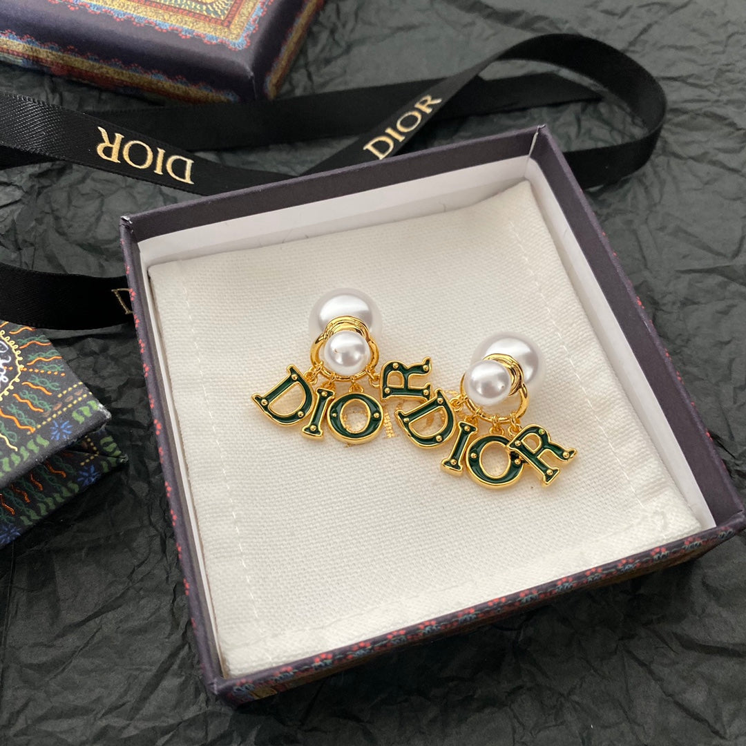 2025 Epoxy Alphabet Drop Pearl Earrings