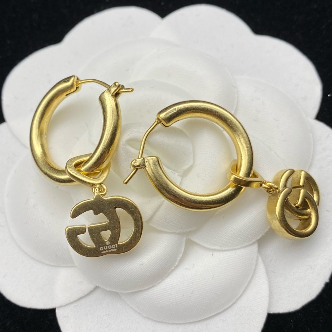 2025 Double G Drop Hoop Earrings