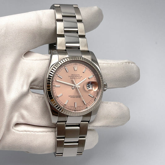 2025 Watch Datejust 116234 Stainless Steel Pink Dial Oyster