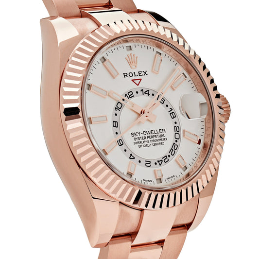 2025 Watch Sky-Dweller 326935 Rose Gold White Dial