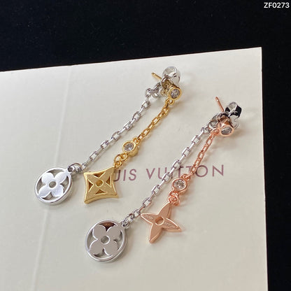 2025 3 Color Flower Diamond Earrings