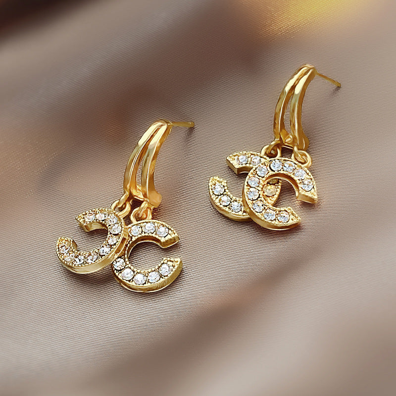 2025 Classic double letter short earrings