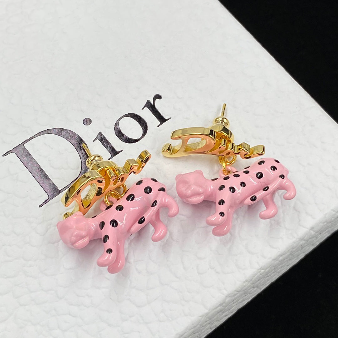 2025 Pink Leopard Stud Earrings