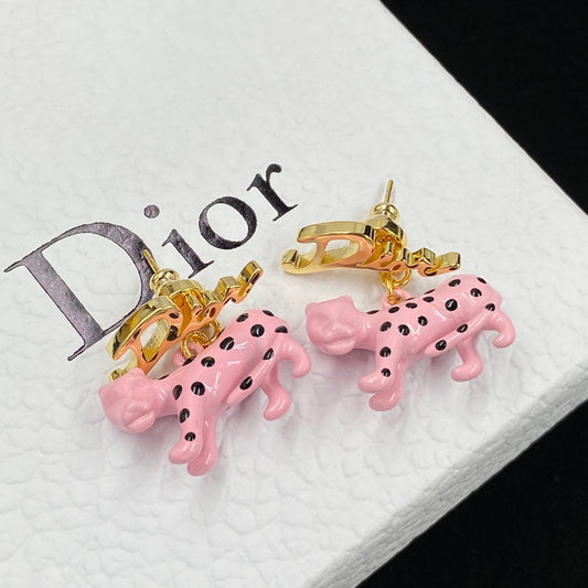 2025 Pink Leopard Stud Earrings