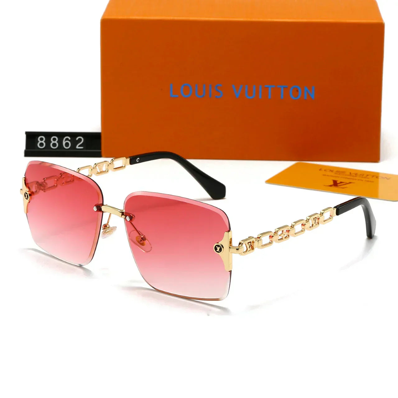 2025 Frameless metal large frame sunglasses