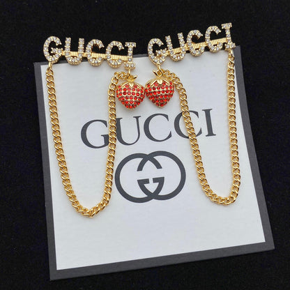 2025 Strawberry Tassel Chain Dangle Earrings