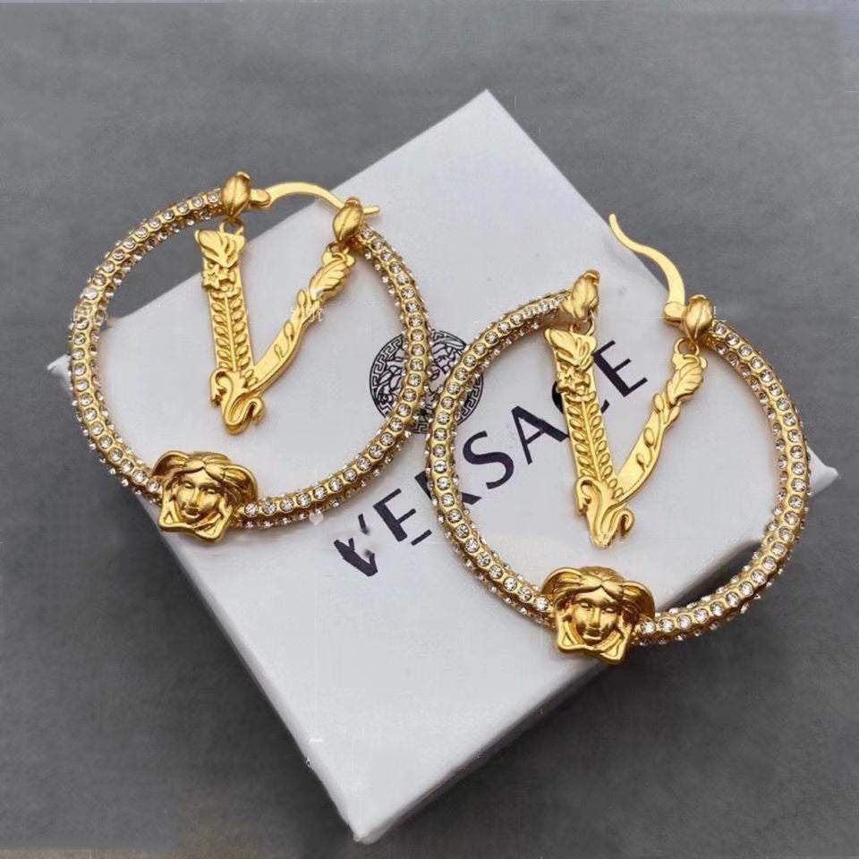 2025 Vintage Diamond Hoop Earrings