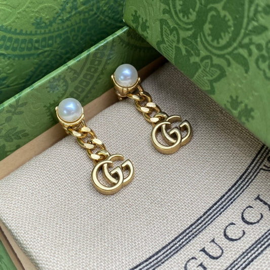 2025 Versatile Chain Pendant Pearl Earrings