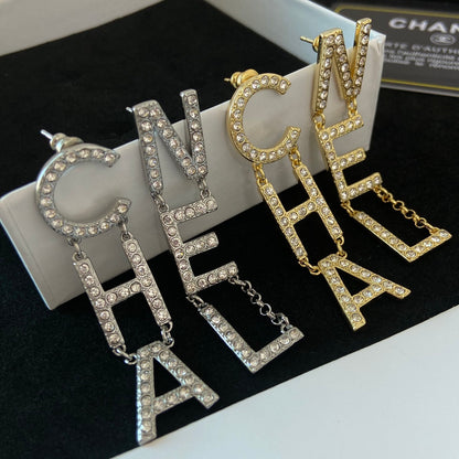 2025 Temperament Diamond Letter Earrings