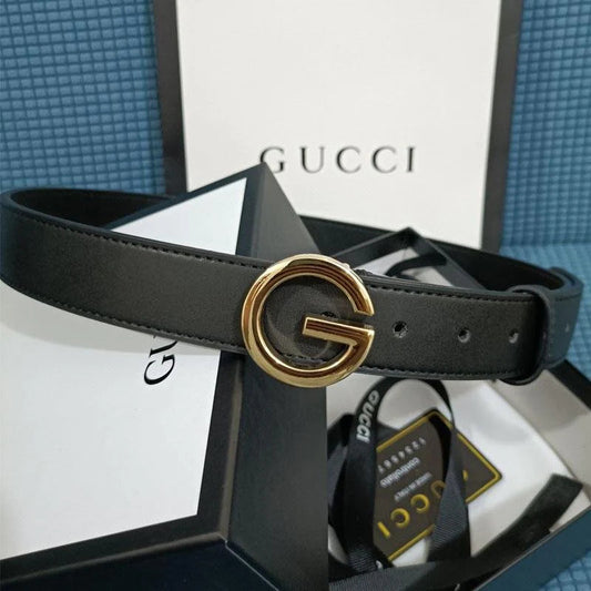 2025 3 Colors  Single G Black Leather Belt
