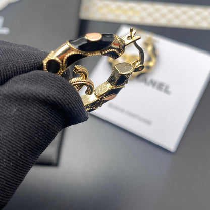 2025 Vintage Black Hoop Earrings