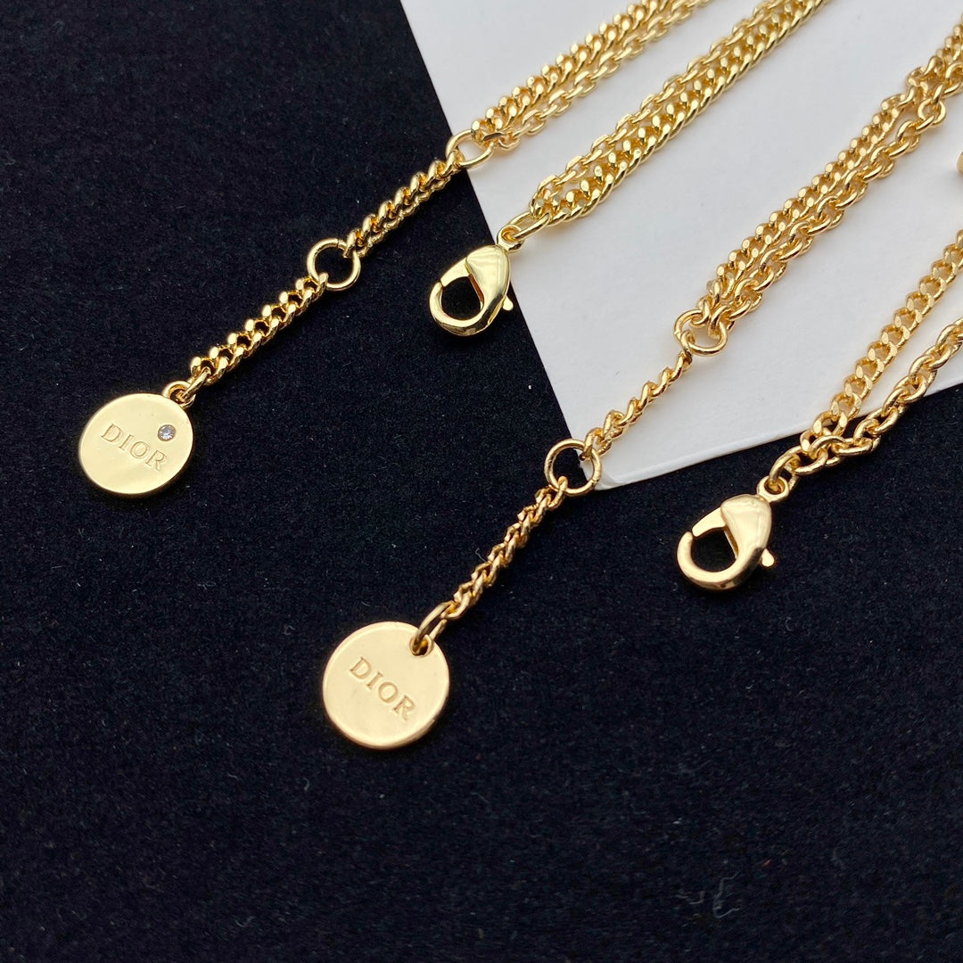 2025 Diamond Star Double Bracelet Necklace Set