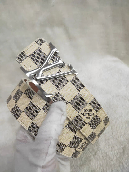 2025 3 Colors  Striped Letter Leather Belt