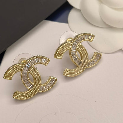 2025 Zircon Texture Letter Stud Earrings