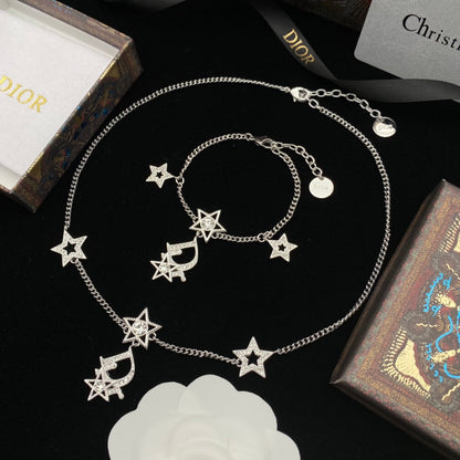 2025 Diamond Star Necklace Bracelet Set