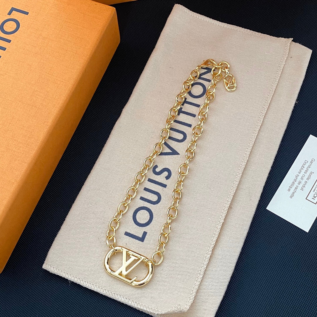 2025 Classic Letter Pendant Bracelet Necklace Set