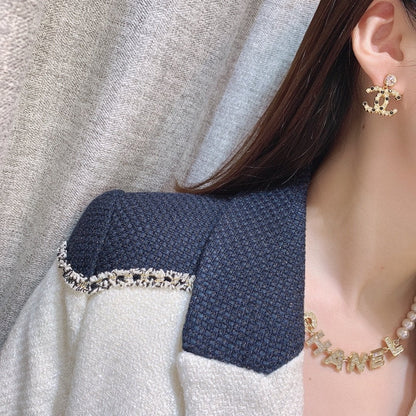 2025 Black and White Crystal Earrings