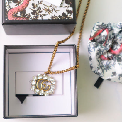 2025 Retro Distressed Crystal Necklace with Diamonds Necklace