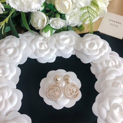 2025 Luxury Pearl Big Circle Pendant Earrings