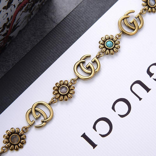 2025 Vintage Sunflower Double G Necklace